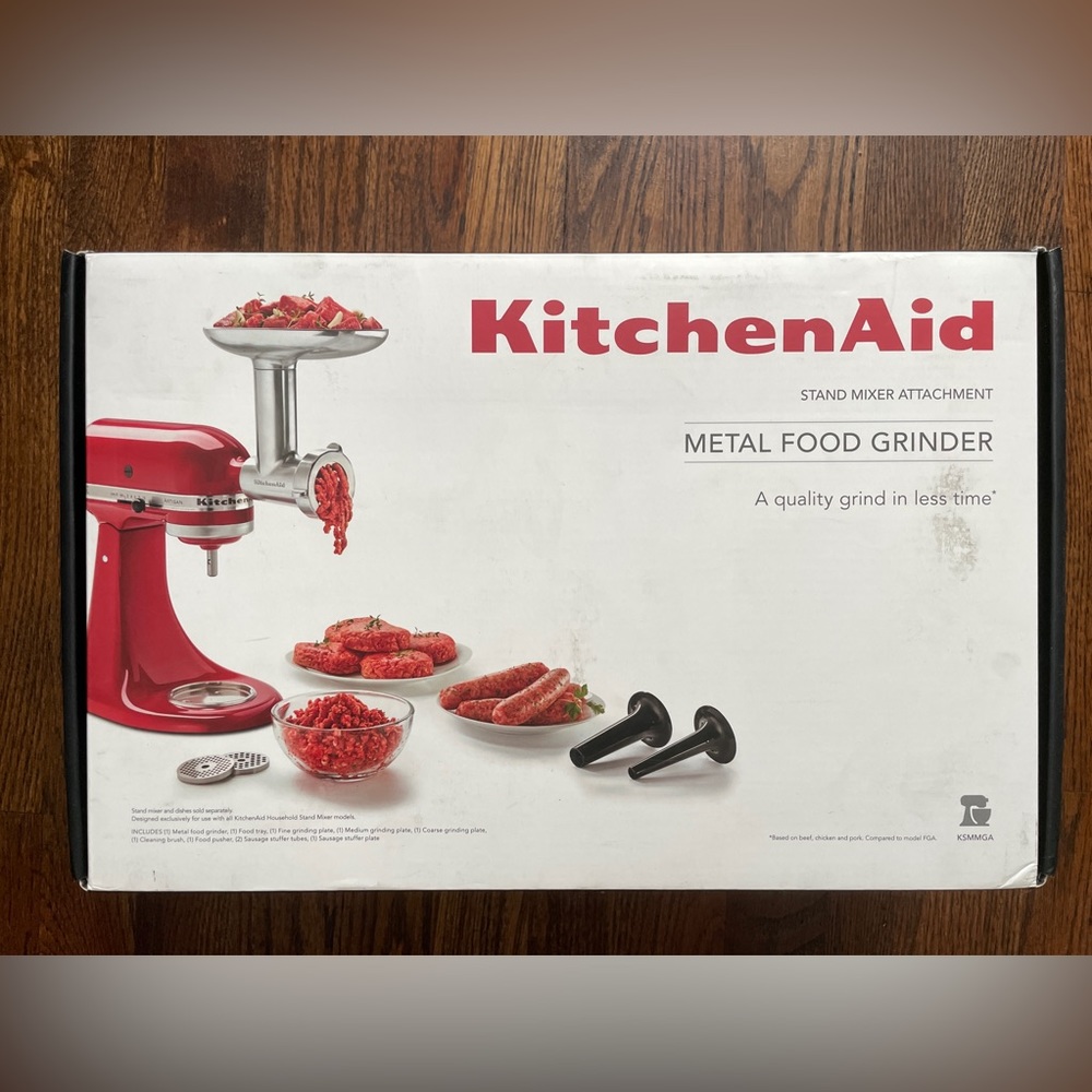 KitchenAid Stand Mixer Metal Food Grinder Attachment - Silver